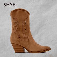 Faux Suede Cowboy Boot Cowboy Holiday - Lạc đà - Xem 5