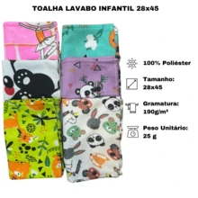Kit Of 10 Men's And Children's School Hand Towels, Mouth And Hand Designs, 28x45cm - 藍色 - 查看 3