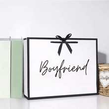 1个独特的优质男友礼品袋，纸质礼品袋，周年纪念礼品袋，可折叠轻便购物袋，生日、圣诞节、情人节送给男友的最佳礼物之选 - 彩色 - 查看 6