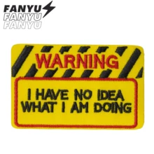 1pc WARNING I HAVE NO IDEA WHAT I AM DOING Hippie Punk Rock Anime Cartoon Riding Adventure Funny Cool Embroidered Iron-On Patch Sew-On Badge DIY Clothing Accessory For Clothes Pants Chest Decor Shoes Hats Bags Repair - Multicolor - View 2