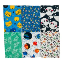 Kit Of 10 Men's And Children's School Hand Towels, Mouth And Hand Designs, 28x45cm - 藍色 - 查看 1