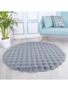 1pc Plush Soft Comfortable Circular Solid Color Rug, Cozy Fluffy Carpet Suitable For Bedroom, Living Room, Sofa, Vanity Area And More Gifts Birthday Graduation - Multicolor - View 20