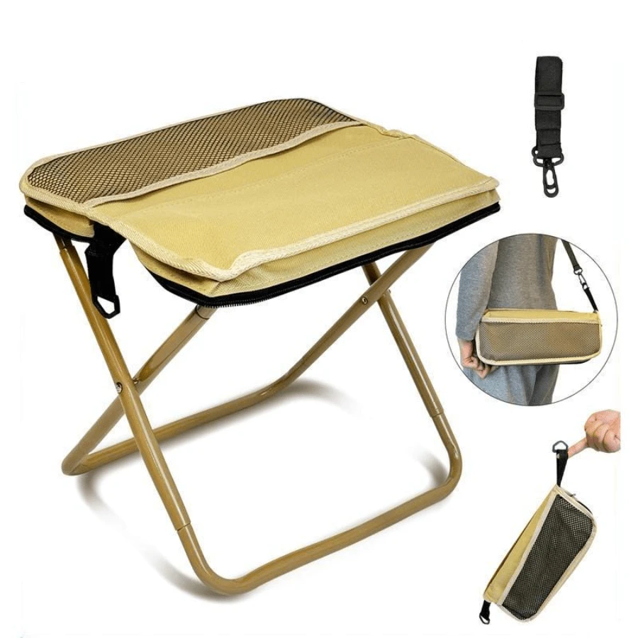 Portable Folding Stool With Carry Bag, Lightweight Foldable Stool, Outdoor Chair With Pocket, Travel, Bbq, Fishing, Beach, Picnic, Camping, Portable Outdoor Seating, Folding Lawn Chair, Beach Chairs