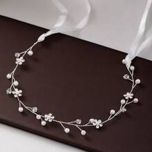 Tiara Nupcial com Pérolas - Faixa de Cabelo com Strass, Acessório de Cabelo Feminino para Casamento, Presente para Noiva e Dama de Honra