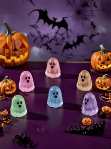 30/15/5pcs Creative Night Light Little Ghost Jumps, DIY Luminous Dark Mini Ghost Decoration Kit, Micro Landscape Halloween Decoration, Desktop Decoration, Halloween Widgets, Festival / Birthday / Halloween Gifts