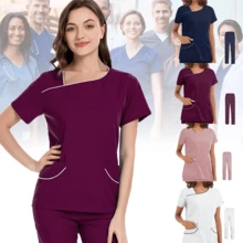 Mujer Uniforme Medico, Conjunto Quirúrgico Filipina Pantalon - Morado - Ver 3