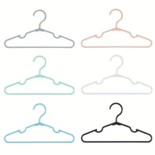 10/20pcs Plastic Hangers - Closet Hangers, Grey, Pink, Green, White, Blue, Black, Small Size Hangers, Suitable For Shirts, Dresses, Clothing Storage Organization, Hangers, Fashionable Hanger Design, Sturdy Hanger Design