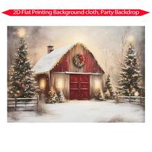 1pc Christmas Barn Banner, Snowflake & Christmas Tree Design, Suitable For Christmas Party, Photo Booth Prop Decor Background, Anniversary, Garden, Wall Art, Indoor/Outdoor, Home Decor, Party Decoration, Merry Christmas Home Decor