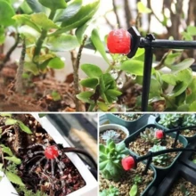 Kit com 100 Unidades Gotejador Micro Irrigação Ajustável 0-70 L/h p/ Jardim, Vaso e Agricultura - Vermelho - Visão 3