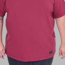 Men's Plus Size Astronaut Moon T-Shirt - 紫紅色 - 查看 5