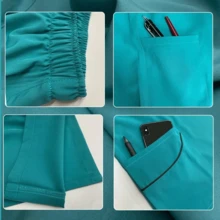 Mujer Uniforme Medico, Conjunto Quirúrgico Filipina Pantalon - Morado - Ver 6