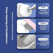 1pc Is A Three In One Wireless Headphone Cleaning Kit Suitable For Computers, Cameras, And Mobile Phones. It Features A Multifunctional Tool Design With A Precision Brush, Making It Perfect For Digital Devices And Jewelry Accessories. The Headphone Cleaning Tool Is Designed To Be Fashionable And Durable