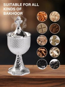 1 Peça/1 Conjunto Queimador de Incenso/Suporte de Incenso de Ferro Fundido Simples e Elegante. Com Tampa, Queimador de Aromaterapia, Decorações, Queimador de Bakhoor, Decoração para Casa.