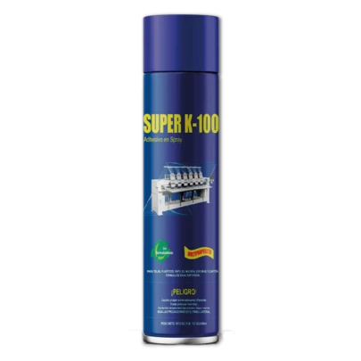 Pegamento Reposicionable en Aerosol SUPER K 100 - Ideal para el área del Bordado - No deja manchas - No deja residuos de adhesivo