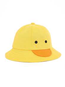1pc 0-3Y Kids Duck Bucket Hat, Cute Bucket Hat For Kindergarten & Elementary School Students, Suitable For Outdoor & Home Wear - Yellow - View 3