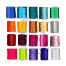 Kit 10 Cores Fio de Cetim 100mts 1mm Atacado - Fio Seda Rabo de Rato, p/ Tranças Artesanato - Transparente - Visão 7