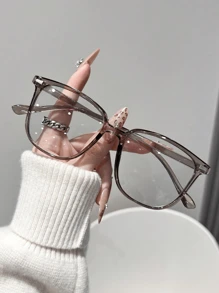 1 件几何现代简约风格休闲流行设计女士时尚变色眼镜高尔夫户外休闲活动购物驾驶露营时尚配件方形墨镜