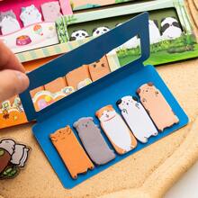 1 set di bigliettini adesivi con animali, come capibara, gatti, cani, panda - aspetto carino e accattivante, stile Ins, etichette asimmetriche a forma di cartoni animati, adatti per la stagione scolastica, forniture scolastiche