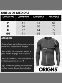 Kit 3 Thermal Shirt Second Skin Long Sleeve Blouse UV Protection Compression ORIGNS - Xám-Xanh lá-Be - Xem 6