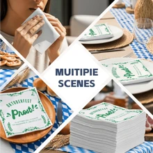20/50/100pcs Personalized Napkins, 3-Ply Custom Napkins For Table Decorations, Disposable Beverage Dessert Napkins For Oktoberfest Party, Family Day, Perfect For Oktoberfest Party Decor, Custom Event Napkins - White - View 5