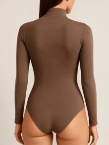 Kit Of 3 Women's Winter Bodysuits | High Neck And Thermal Lining | Elegance And Comfort In The Cold - 棕色/黑色/裸色 - 查看 10