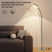 Yogle Moderne einstellbare Gooseneck Stehlampe, 3 Farbtemperaturen, 3 Helligkeitsstufen, USB-betrieben, Schaltersteuerung, Kunststoffschirm, für Schlafzimmer, Wohnzimmer, Büro-Lesen - ohne Batterie