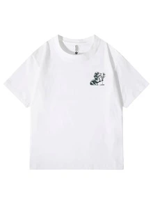 Áo thun thể thao họa tiết chó Dachshund, 100% cotton dành cho nữ, Quần áo unisex có thể giặt bằng máy, Áo thun cổ tròn tay ngắn dáng rộng dáng rộng phong cách đường phố thường ngày cho mùa hè Y2K dành cho nữ - trắng - Xem 5
