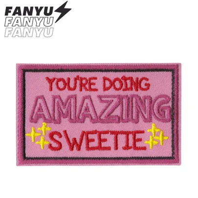 YOU'RE DOING AMAZING SWEETIE Hippie Punk Rock Cartoon Adventure Funny Cool Sew-On Patch Embroidery DIY Clothing Accessory Applique Patch For Jacket, Shoes, Bags