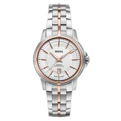 DOXA Ladies Swiss Automatic Stainless Steel Three-Hand Watch Stainless Steel Case/Scratch Resistant Glass D153SSV/D153RSV/D152RBK