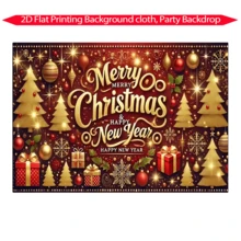 1pc Merry Christmas And Happy New Year Party Banner, Multi-Functional Holiday Decoration, Suitable For Room, Yard, Studio, Home And Garden Celebration Activities, Indoor And Outdoor Event Photography Background Cloth,Christmas Decorations - Multicolor - View 5