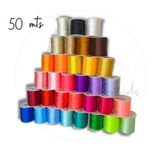 Kit 10 Cores Fio de Cetim 100mts 1mm Atacado - Fio Seda Rabo de Rato, p/ Tranças Artesanato - Transparente - Visão 4