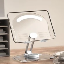 360 Degree Rotating Mobile Tablet Stand, Adjustable Tablet Holder-Adjustable Foldable Desktop Table Holder Base,Multi-Angle, Non-Slip Silicone Base,Portable IPad Stand For Desk(White) Compatible With IPhone, Android Phone, Gift For Birthday, Family, Friends Phone Holder Phone Stand Phone Accessories - White - View 2