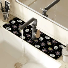 1pc Cute Ghost Pattern Printed Faucet Cover, Halloween Gift, Halloween Decor, Durable Polyester, Quick Dry, Easy Clean, Suitable For Kitchen And Bathroom, Easy Installation, Daily Decor, Gift, Bathroom Mat, Durable Faucet Cover, Faucet Accessory - Multicolor - View 26