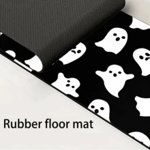 1pc Home Decor, Skull, Ghost, Pumpkin Pattern Printed Faucet Mat, Halloween Gift, Halloween, Halloween Decor, Durable Polyester, Quick Dry, Easy To Clean, Suitable For Kitchen And Bathroom, Easy To Install, Daily Decor, Gift, Bathroom Mat, Durable Faucet Mat, Faucet Accessory - Multicolor - View 5