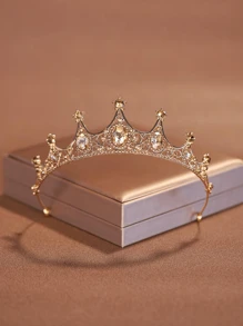 1件时尚优雅合金皇冠发饰，适合女性婚礼派对（建议使用U型夹以增加支撑力），头饰皇冠，发饰，头部饰品，准新娘