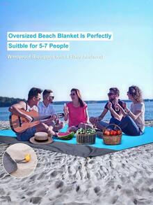 1pc Mini Pocket Picnic Blanket, Pocket Blanket 200 X 210 Cm/140x 200 Cm, Lightweight Waterproof Beach Mat, Sand-Free Foldable Floor Mat, For Outdoor Camping, Hiking, Parks, Gardens, Beaches