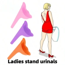 3 Colors Optional, Women's Portable Silicone Urinal, Women's Standing Urinal, Suitable For Outdoor Travel Camping, Hotel Toilet, Public Toilet, With Storage Box, Leak-Proof Silicone Funnel, Travel Essential - Multicolor - View 3