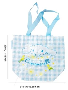 Sanrio 人物编织购物袋 - 官方授权 Hello Kitty、Kuromi、My Melody、Pochacco、Cinnamoroll 设计，可重复使用的小袋子，非常适合日常使用或送礼，耐用的编织材料，是 Sanrio 爱好者和 Kawaii 爱好者的理想选择，高品质且实用的时尚配饰 - 彩色 - 查看 15