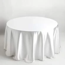 1Pc Rectangular/Round Elegant Satin Tablecloth Luxury Glossy Polyester Table Cover For Wedding, Party, Banquet Table Cover For Elegant Decor For Formal Dining Extra-Long Rectangular Table Cover Shiny Bridal Banquet Tablecloth For Reception & Party Machine Washable