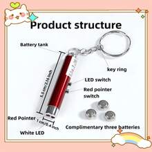 1pc/2pcs/3pcs Laser Pointer Cat Toys Pen, Portable, Pet Training And Cat Interactive Toys, Mini Aluminum Alloy Laser Cat Teaser, White LED + Infrared Dual Function Flashlight, Pet Cat Laser Pointer