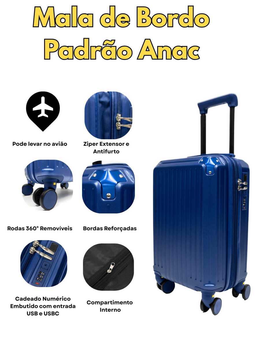 Elegance Carry-On Suitcase - 藍色 - 查看 1