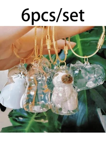 1pc Christmas Tree Decoration Creative Pet Fur Keepsake Holder: Cat Hair Keychain, Cat Fur Storage Bottle Cat Hair Keychain, Transparent Cat Hair Storage Box Pendants, Capsule Toys Pet Hair Container, Collection Cat Hair Keychain Bottle & Cat Hair Storage Bottle – Keychain For Collecting Cat And Dog Hair, Can Be Used As Pendant Gift & Memorial, Pet Lover Collecting Gift - Multicolor - View 16