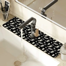 1pc Cute Ghost Pattern Printed Faucet Cover, Halloween Gift, Halloween Decor, Durable Polyester, Quick Dry, Easy Clean, Suitable For Kitchen And Bathroom, Easy Installation, Daily Decor, Gift, Bathroom Mat, Durable Faucet Cover, Faucet Accessory - Multicolor - View 24