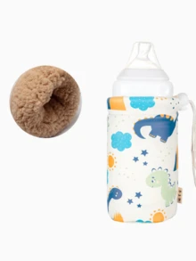 1pc Solid Color Minimalist Baby Bottle Insulation Cover - White - View 18