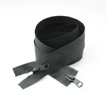 5# Nylon Invisible Two-Way Separating Waterproof Zipper - Self-Locking Black Waterproof Zipper, Suitable For Jackets, Coats, Down Jackets, Ski Wear, Tents, Backpacks, Etc.
