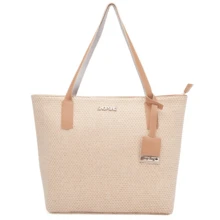 Summer Beach Bag Large Straw Shopbag - Màu be - Xem 2