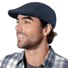 Men's Italian Beret Breathable Mesh Fabric Summer Newsboy Celebrity Style - 灰色 - 查看 7