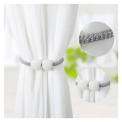 8pcs/6pcs/4pcs/2pcs Magnetic Curtain Tiebacks, Window Tieback Holder Decorative Rope Fixer Classic Tie Design For Home Office