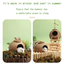 1Pc Reptile Vines Plants With Coconut Shell Ladder Hideout Hermit Crab Decor For Bearded Dragon Lizard Chameleon Tortoise Snake