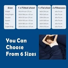 FORZZZ Hotel Bamboo Cooling Sheet Set 4 Pieces-Ultra Soft 2000TC Breathable Bed Sheets Set With 37 Centimetre Deep Pocket-Cooling Sheets For Hot Sleepers, Grey - 灰色 - 查看 4
